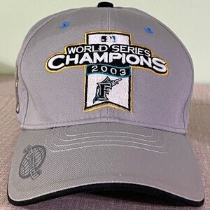 FLORIDA MARLINS 2003 CAP WORLD SERIES CHAMP CHAMPION VINTAGE MIAMI GRAY ADJUST